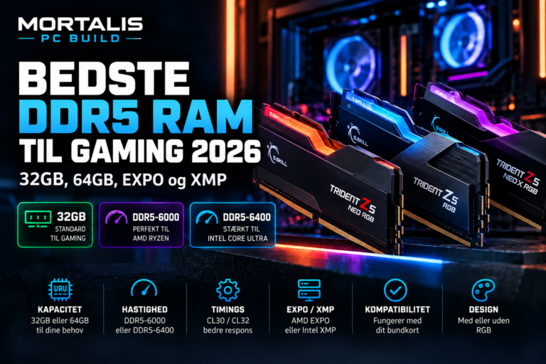 Bedste DDR5 RAM til gaming 2026 – 32GB, 64GB, EXPO og XMP