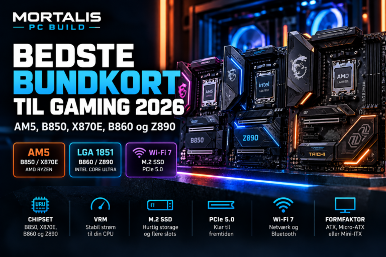 Bedste bundkort til gaming 2026 – AM5, B850, X870E, B860 og Z890