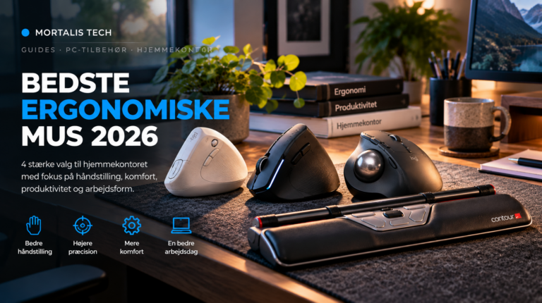 Illustration af ergonomiske mus og centreret pegeredskab – MORTALIS TECH